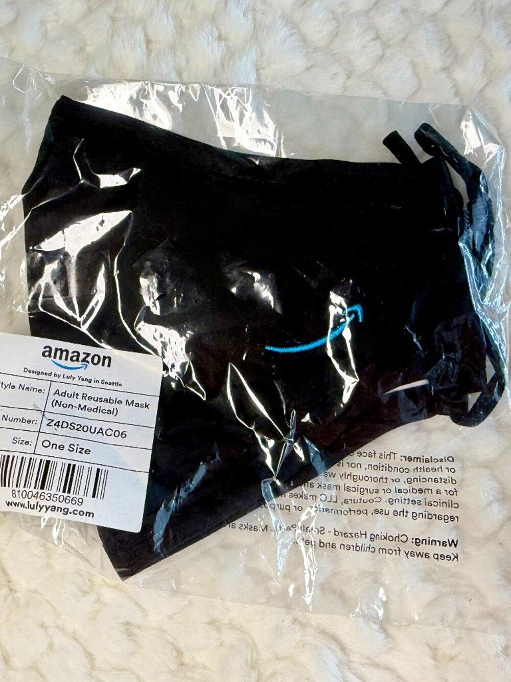 Amazon Face Mask- Black & Blue- Brand New